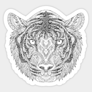 Abstract Grey Water Tiger Head Sticker